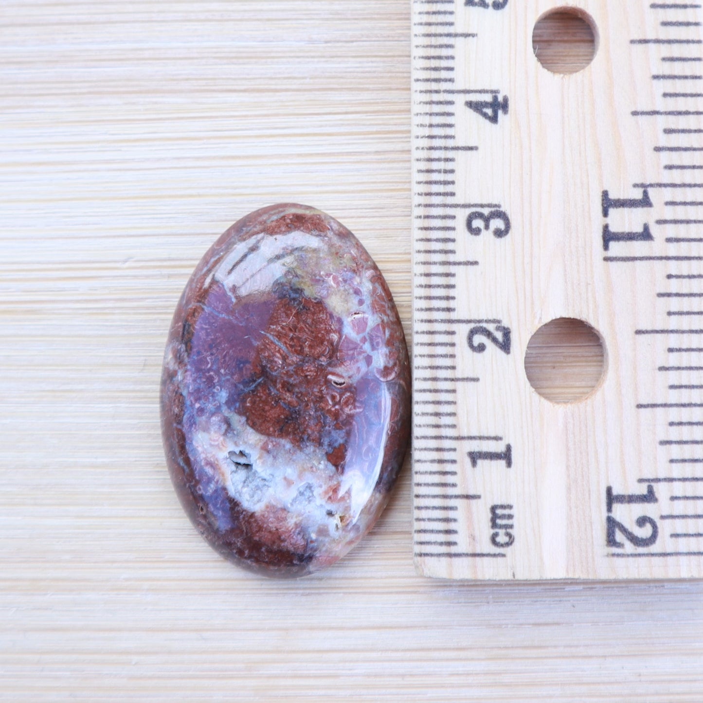 Orbicular Rhyolite freeform Cabochon BC Canada (matte back)