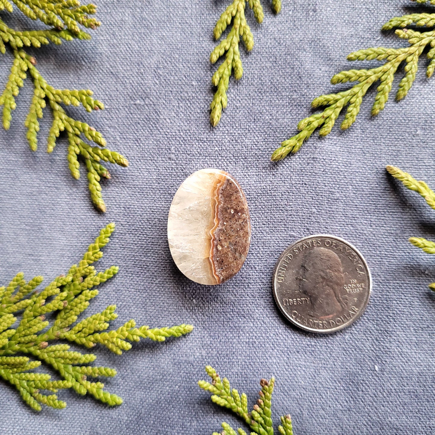 Carnelian Seam With Citrine Cabochon, Northern BC, Canada