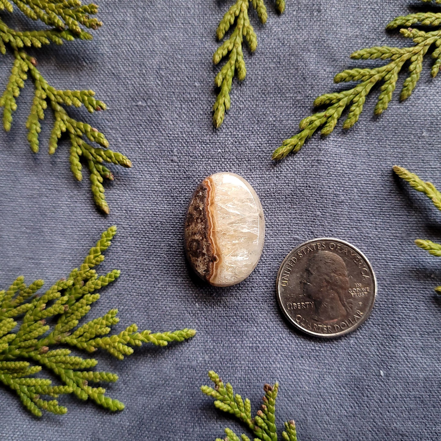 Carnelian Seam With Citrine Cabochon, Northern BC, Canada