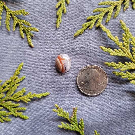 Red Seam Agate Cabochon, Northern BC, Canada