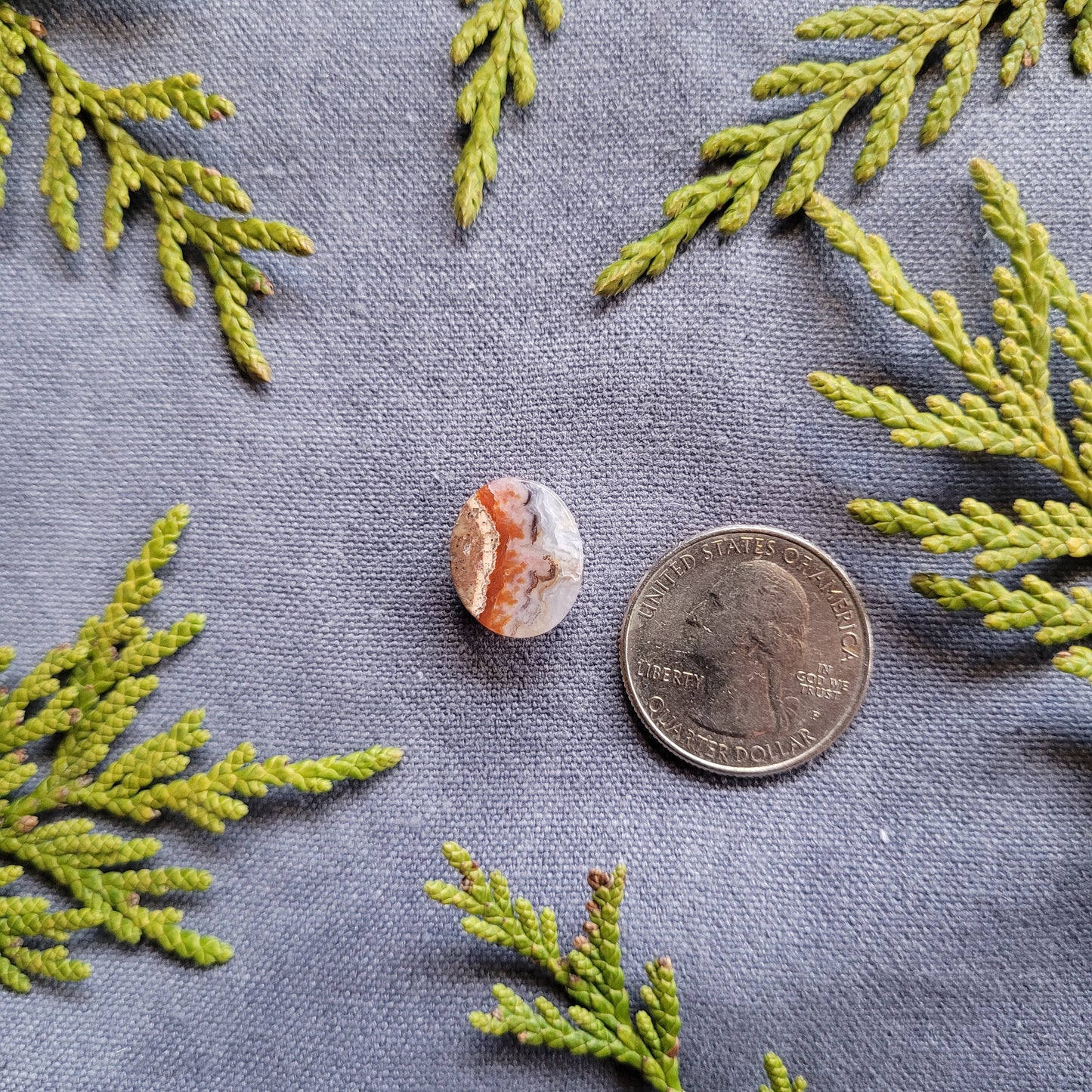 Red Seam Agate Cabochon, Northern BC, Canada