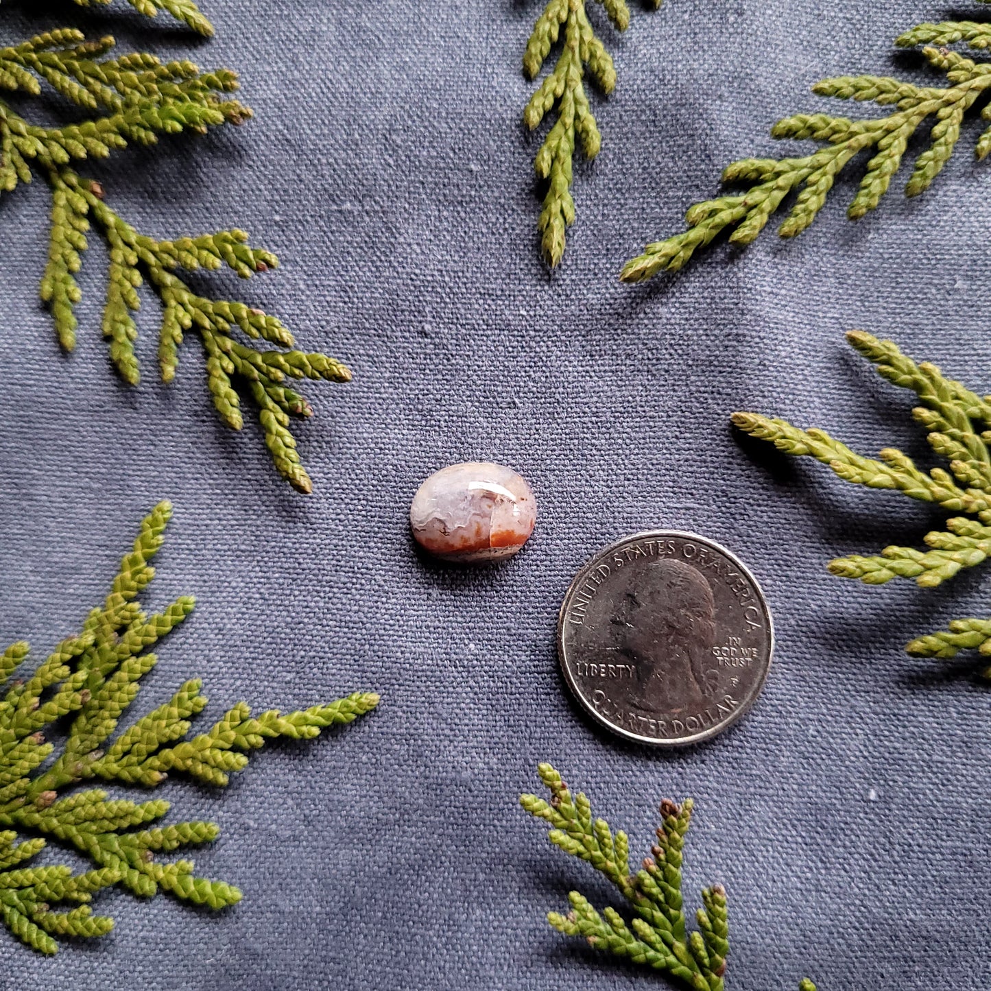 Red Seam Agate Cabochon, Northern BC, Canada