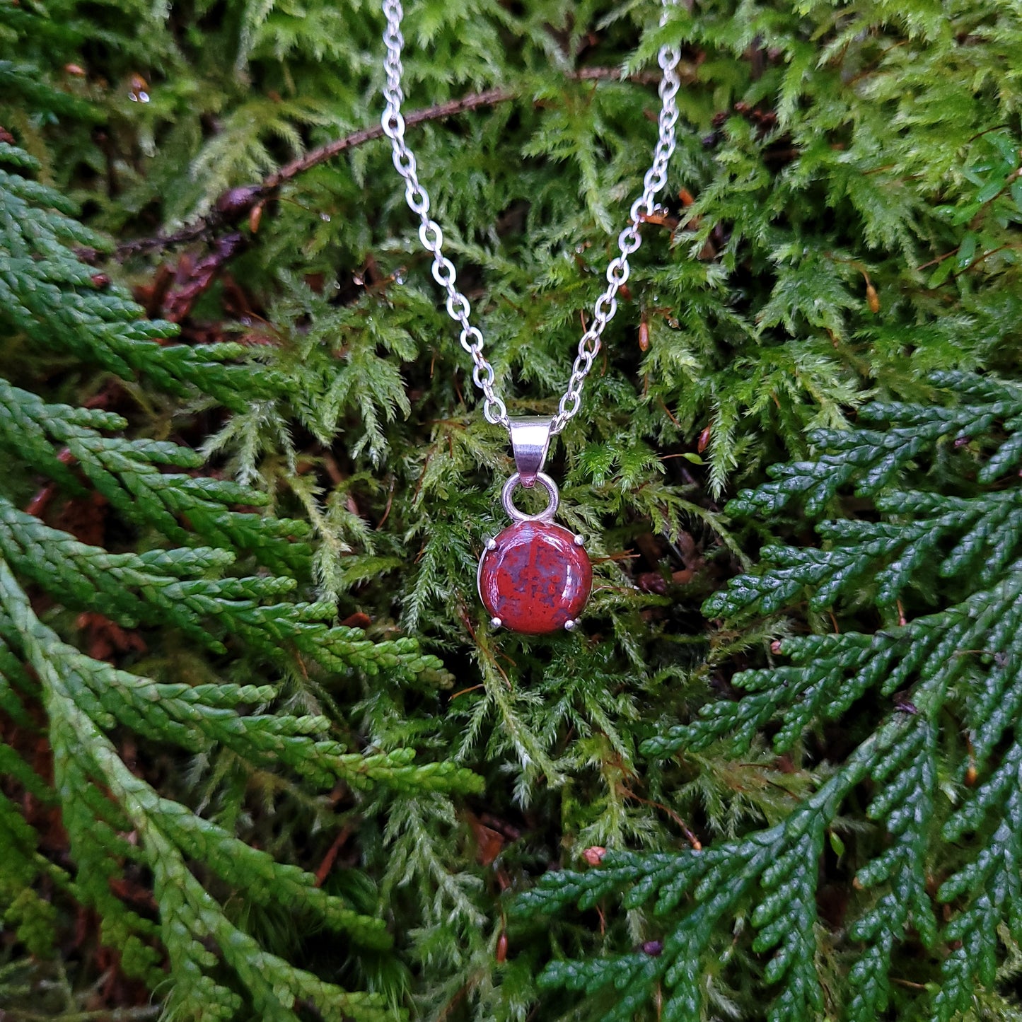 Sterling Silver Jasp-agate Pendant, Fraser Lake, BC, Canada