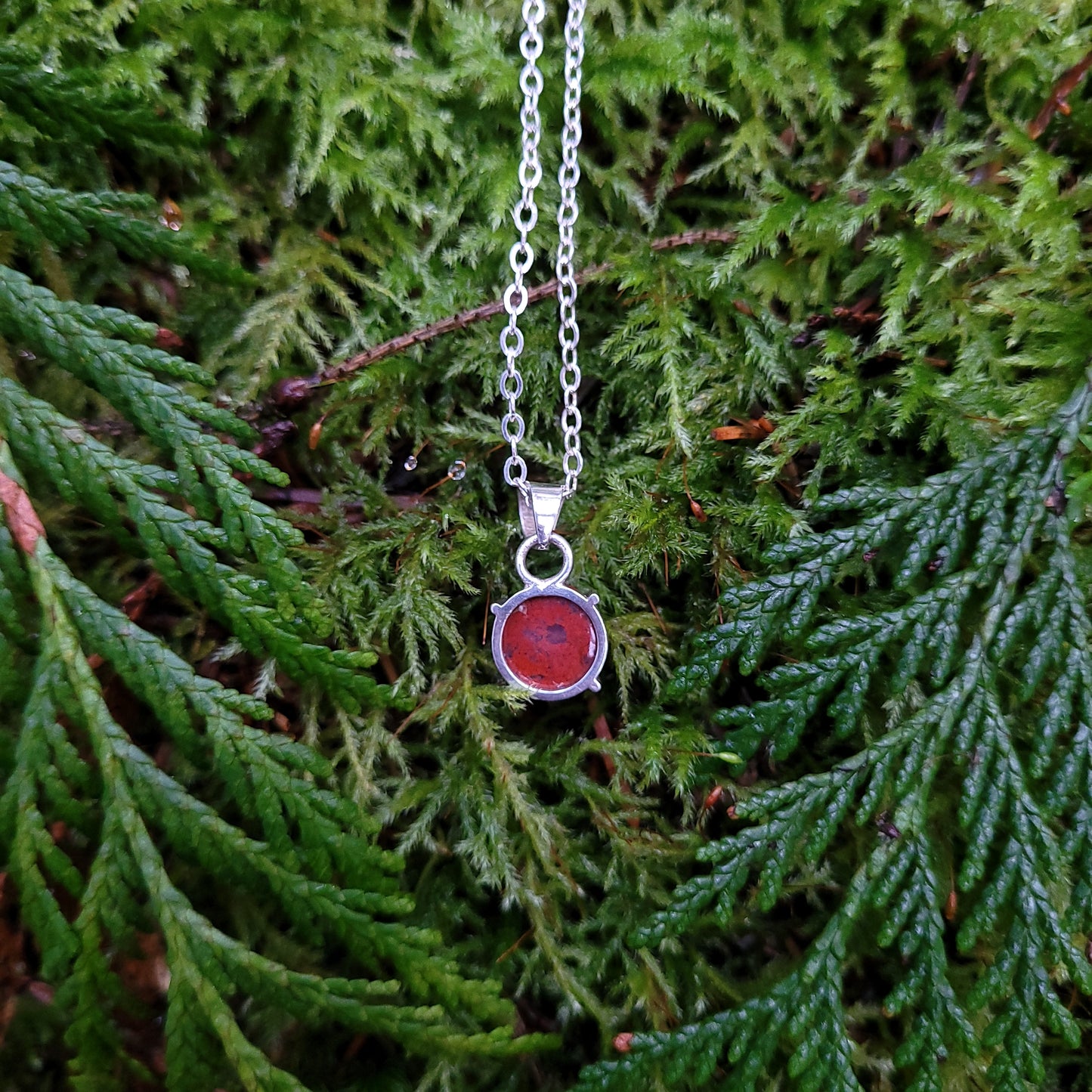 Sterling Silver Jasp-agate Pendant, Fraser Lake, BC, Canada