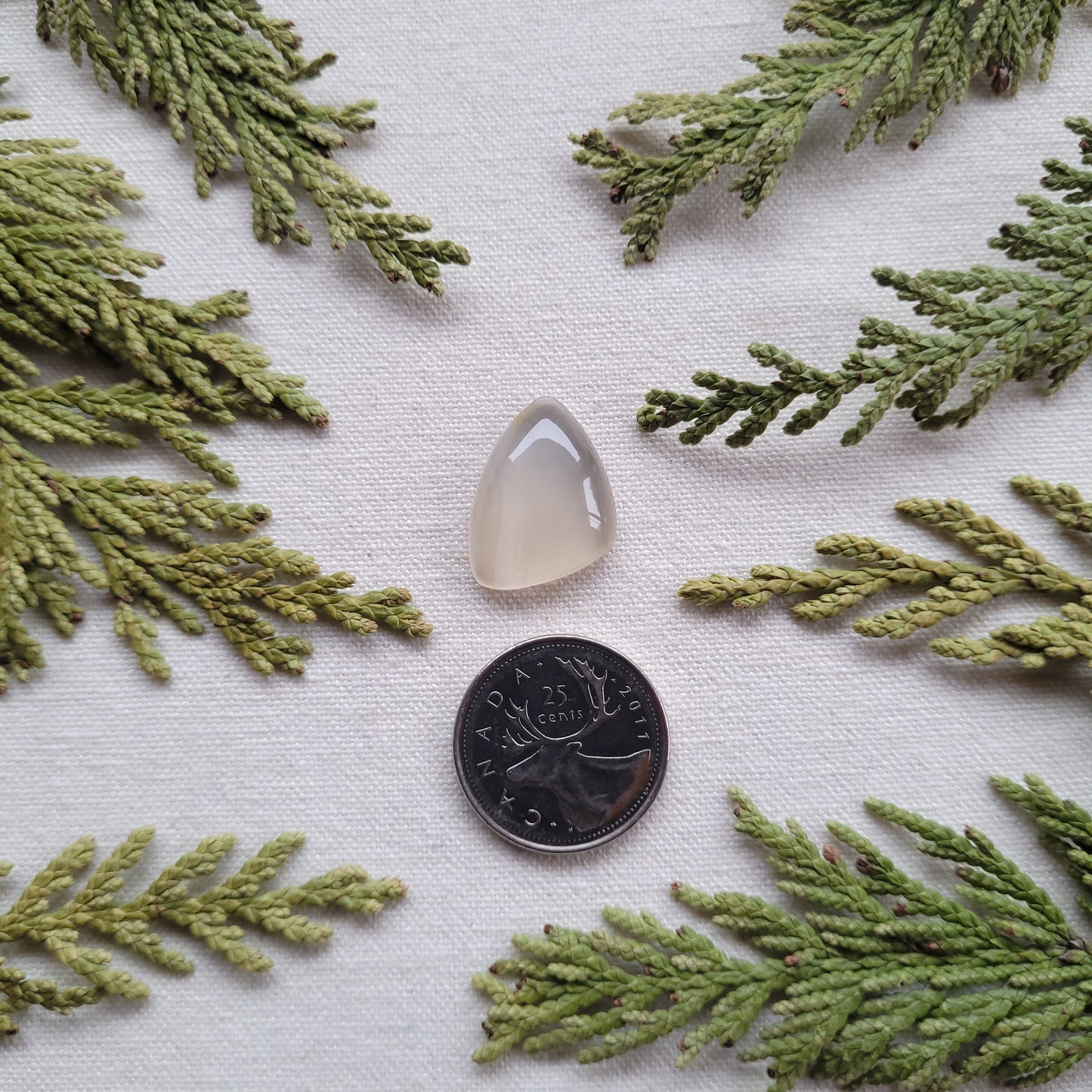 Lightly Banded Clear Agate Cabochon, Fraser Lake Area, BC, Canada, 13ct