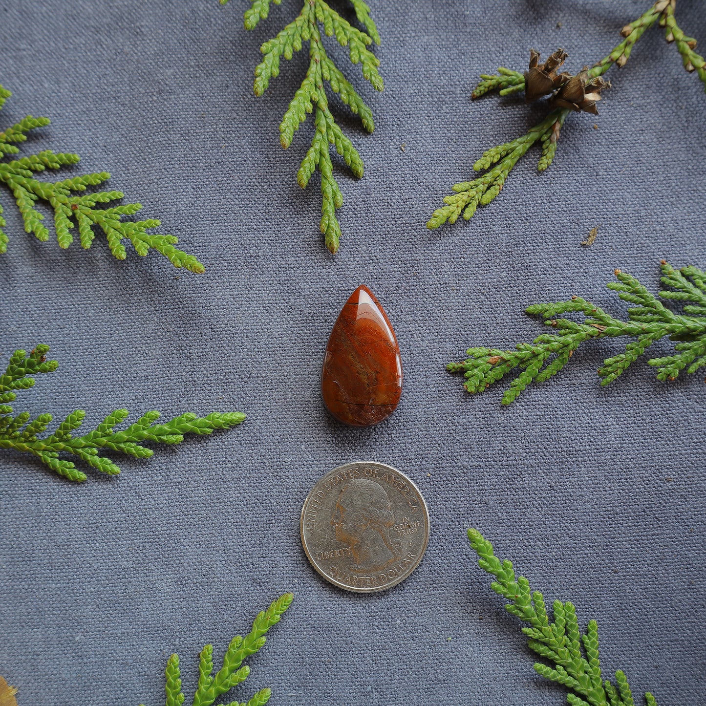 21.4ct Red Jasper Cabochon, Fraser Lake, BC Canada
