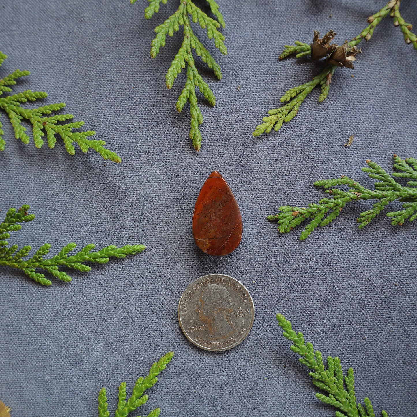 21.4ct Red Jasper Cabochon, Fraser Lake, BC Canada
