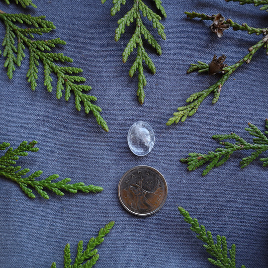 8.6ct Clear Quartz Cabochon, Skeena River, BC Canada